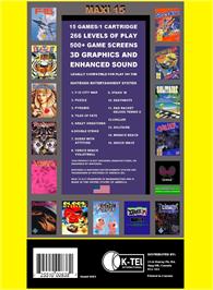 Box back cover for Maxi 15 on the Nintendo NES.