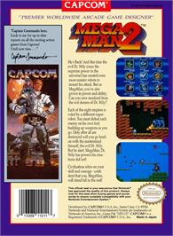 Box back cover for Mega Man 2 on the Nintendo NES.