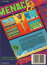 Box back cover for Menace Beach on the Nintendo NES.