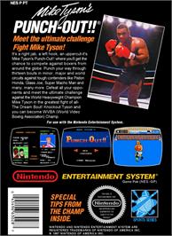Box back cover for Mike Tyson's Punch-Out!! on the Nintendo NES.