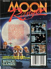 Box back cover for Moon Ranger on the Nintendo NES.