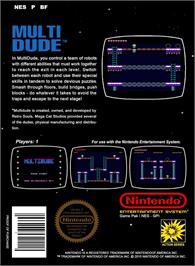 Box back cover for Multidude on the Nintendo NES.