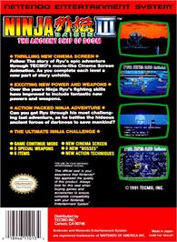 Box back cover for Ninja Gaiden 3 - The Ancient Ship Of Doom on the Nintendo NES.
