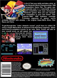 Box back cover for Nintendo World Championships 1990 on the Nintendo NES.