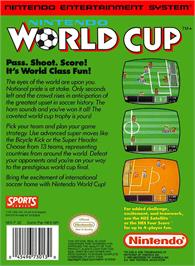 Box back cover for Nintendo World Cup on the Nintendo NES.
