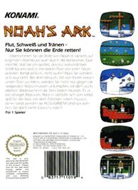 Box back cover for Noah's Ark on the Nintendo NES.