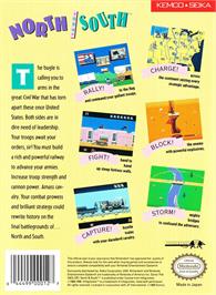 Box back cover for North And South on the Nintendo NES.