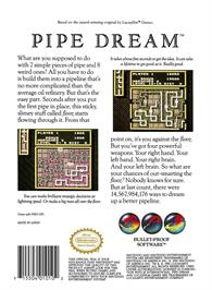 Box back cover for Pipe Dream on the Nintendo NES.