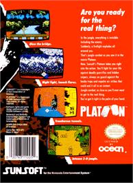 Box back cover for Platoon on the Nintendo NES.