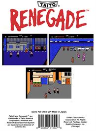 Box back cover for Renegade on the Nintendo NES.