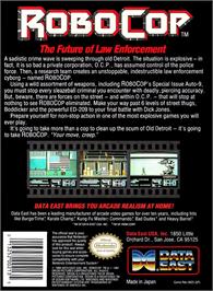 Box back cover for Robocop on the Nintendo NES.