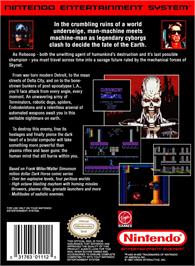 Box back cover for Robocop Versus The Terminator on the Nintendo NES.