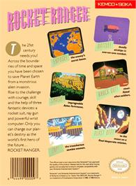 Box back cover for Rocket Ranger on the Nintendo NES.