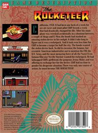 Box back cover for Rocketeer, The on the Nintendo NES.