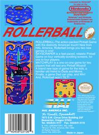 Box back cover for Roller Ball on the Nintendo NES.