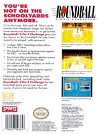 Box back cover for Roundball: 2-On-2 Challenge on the Nintendo NES.