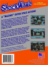 Box back cover for Shockwave on the Nintendo NES.