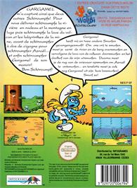 Box back cover for Smurfs, The on the Nintendo NES.