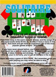 Box back cover for Solitaire on the Nintendo NES.