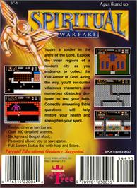 Box back cover for Spiritual Warfare on the Nintendo NES.