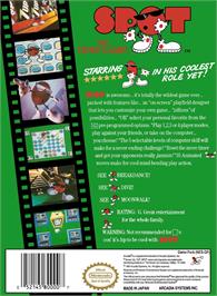Box back cover for Spot - The Video Game on the Nintendo NES.