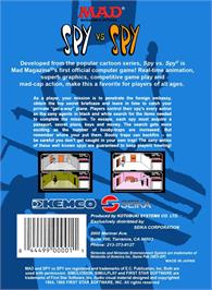 Box back cover for Spy Vs Spy on the Nintendo NES.