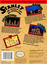 Box back cover for Stanley: The Search for Dr. Livingston on the Nintendo NES.