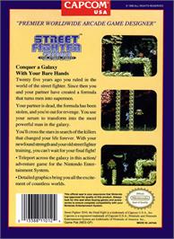 Box back cover for Street Fighter 2010: The Final Fight on the Nintendo NES.