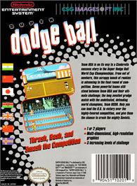 Box back cover for Super Dodge Ball on the Nintendo NES.