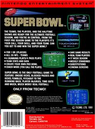 Box back cover for Tecmo Super Bowl on the Nintendo NES.