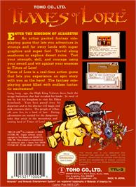 Box back cover for Times of Lore on the Nintendo NES.