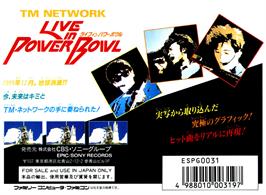 Box back cover for Tm Network - Live In Power Bowl on the Nintendo NES.