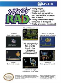 Box back cover for Totally Rad on the Nintendo NES.