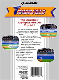 Box back cover for Track And Field on the Nintendo NES.