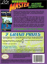 Box back cover for Treasure Master on the Nintendo NES.