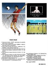 Box back cover for Volleyball on the Nintendo NES.