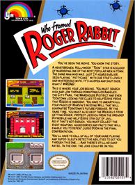Box back cover for Who Framed Roger Rabbit? on the Nintendo NES.