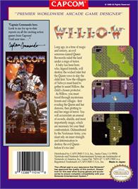Box back cover for Willow on the Nintendo NES.