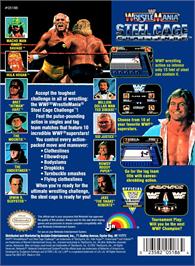 Box back cover for Wwf Wrestlemania - Steel Cage Challenge on the Nintendo NES.