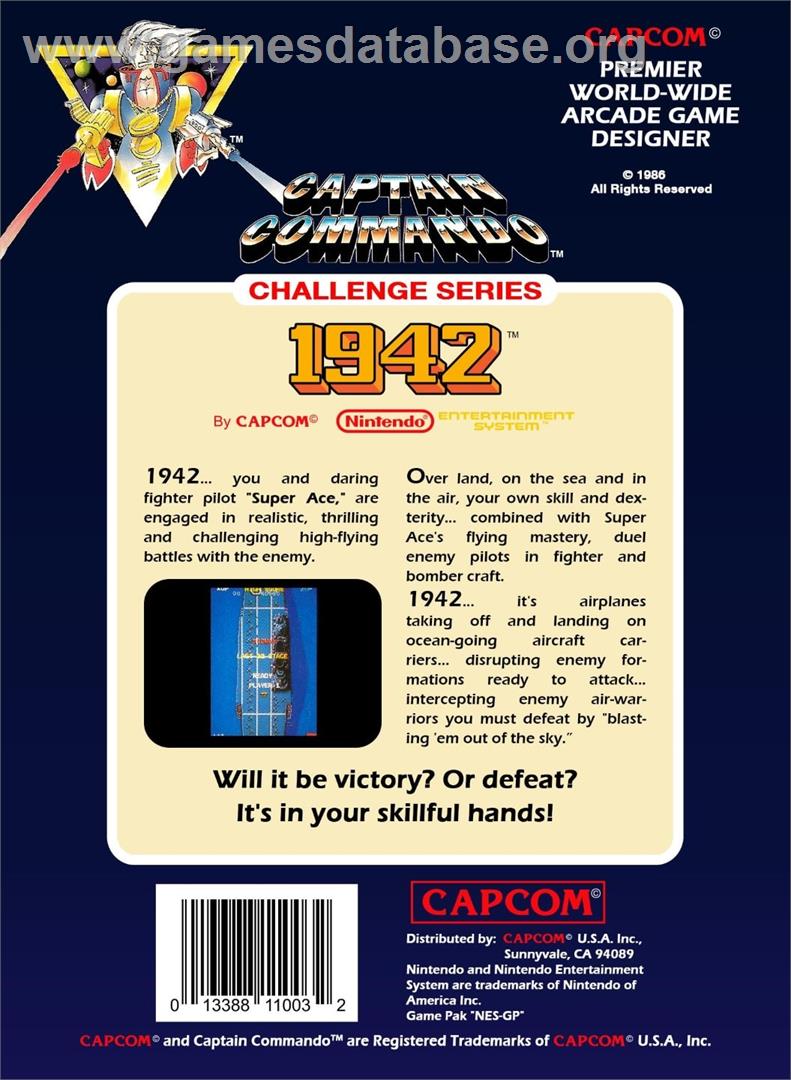 1942 - Nintendo NES - Artwork - Box Back