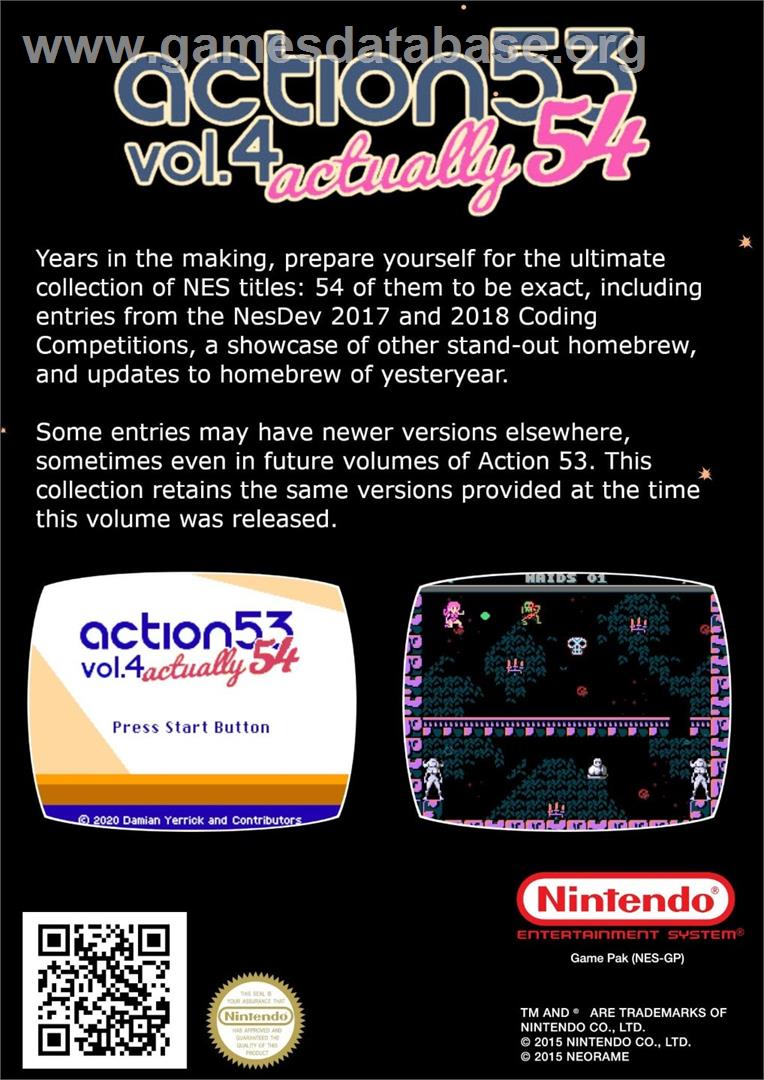 Action 53 Volume 4 - Nintendo NES - Artwork - Box Back