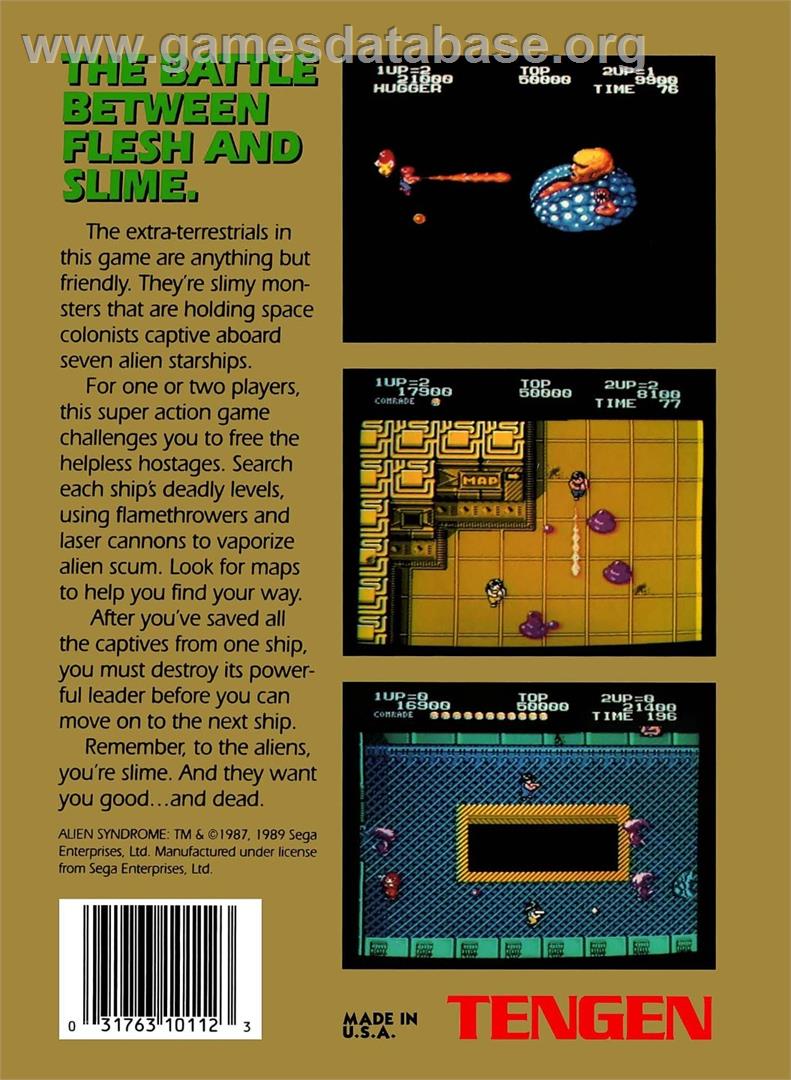 Alien Syndrome - Nintendo NES - Artwork - Box Back