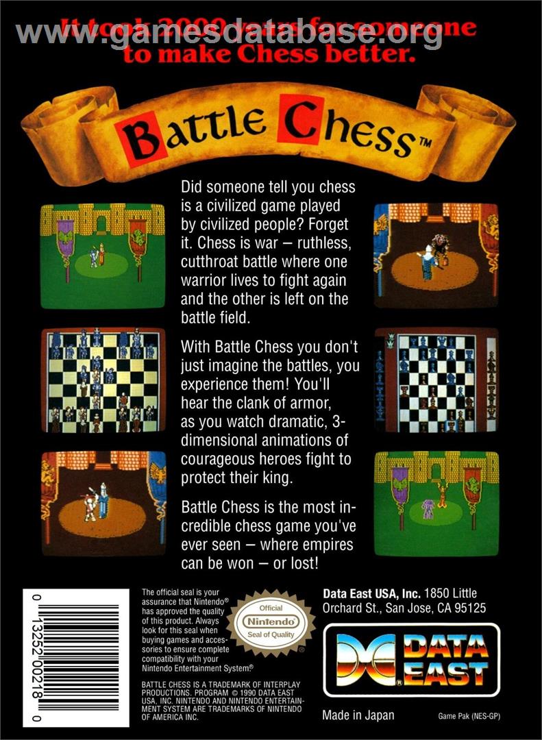 Battle Chess - Nintendo NES - Artwork - Box Back