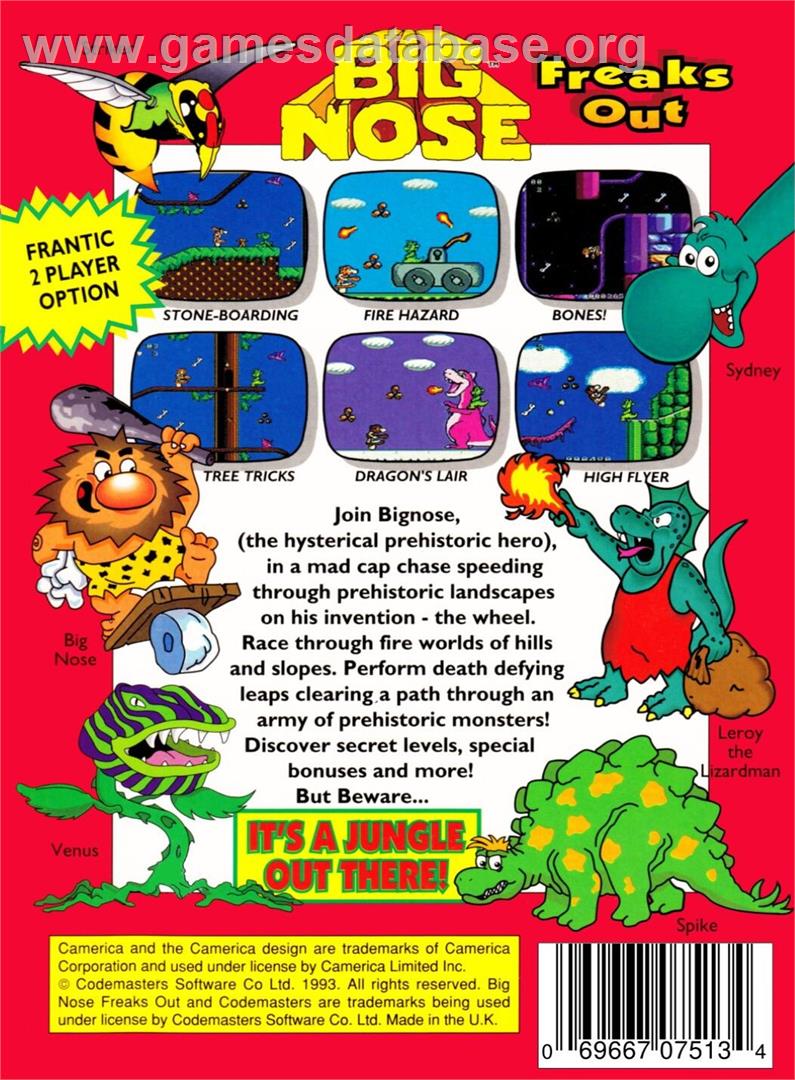 Big Nose Freaks Out - Nintendo NES - Artwork - Box Back