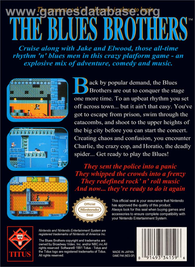Blues Brothers - Nintendo NES - Artwork - Box Back