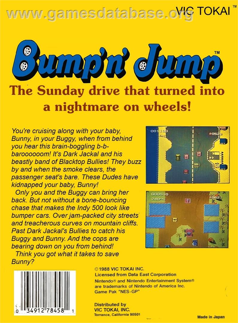 Bump 'n' Jump - Nintendo NES - Artwork - Box Back