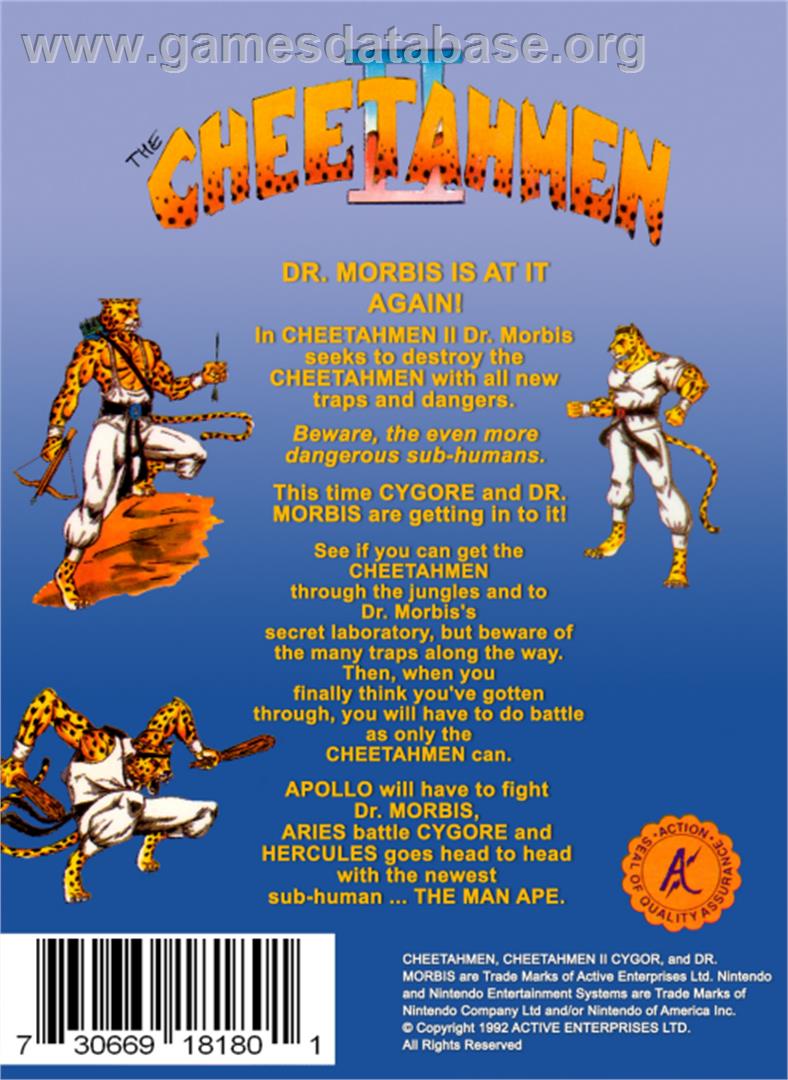 CheetahMen 2 - Nintendo NES - Artwork - Box Back