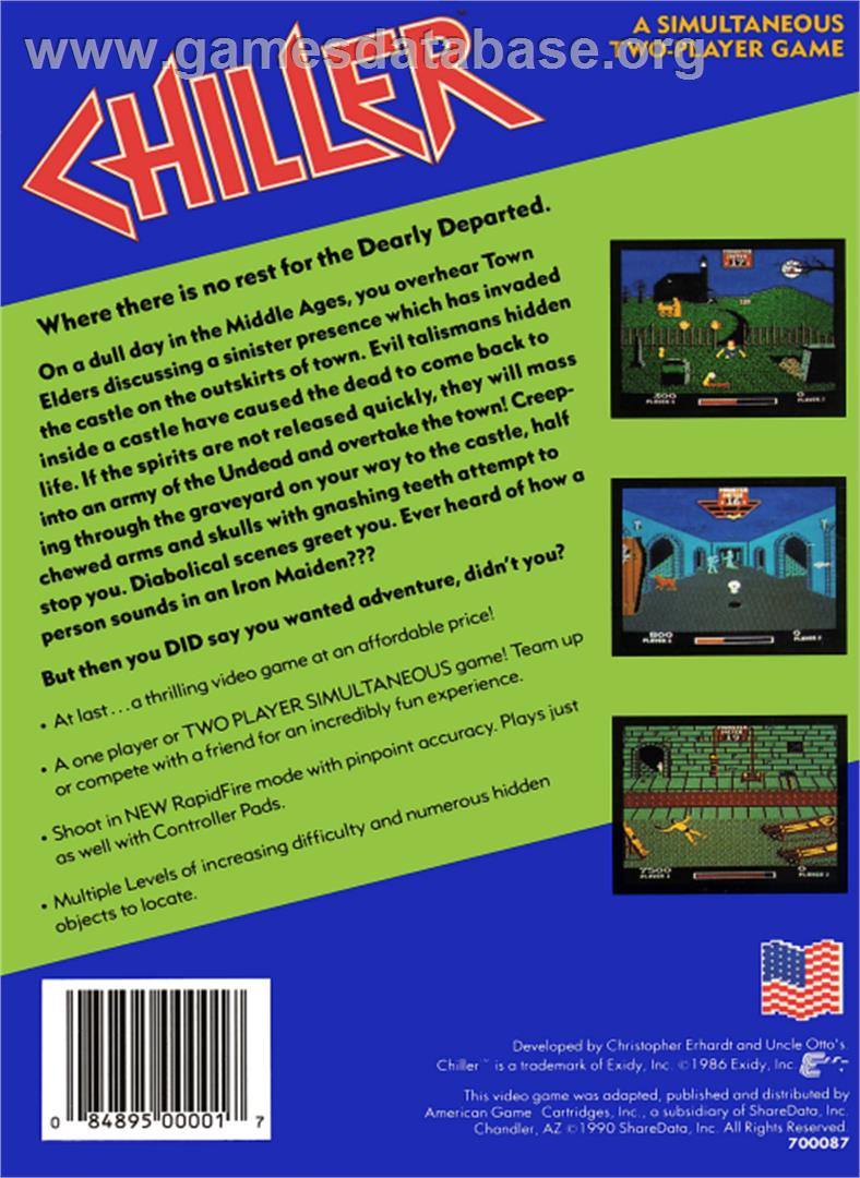 Chiller - Nintendo NES - Artwork - Box Back