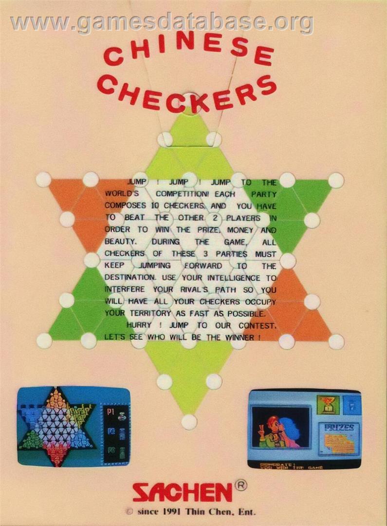 Chinese Checkers - Nintendo NES - Artwork - Box Back