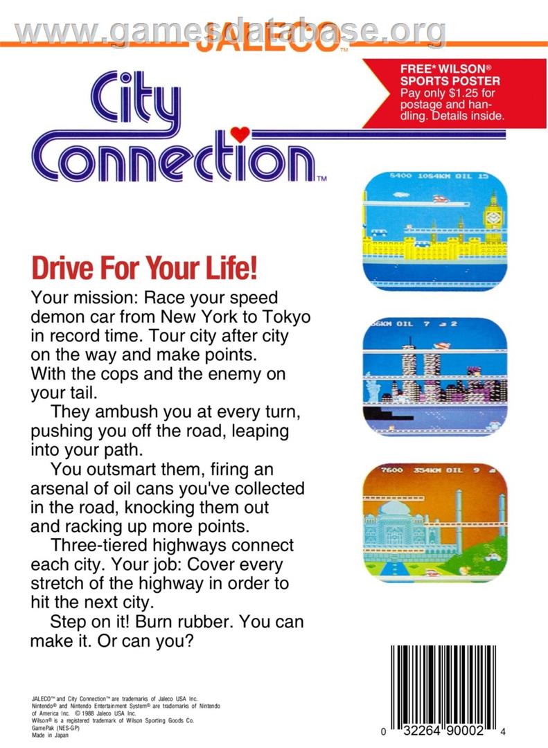 City Connection - Nintendo NES - Artwork - Box Back